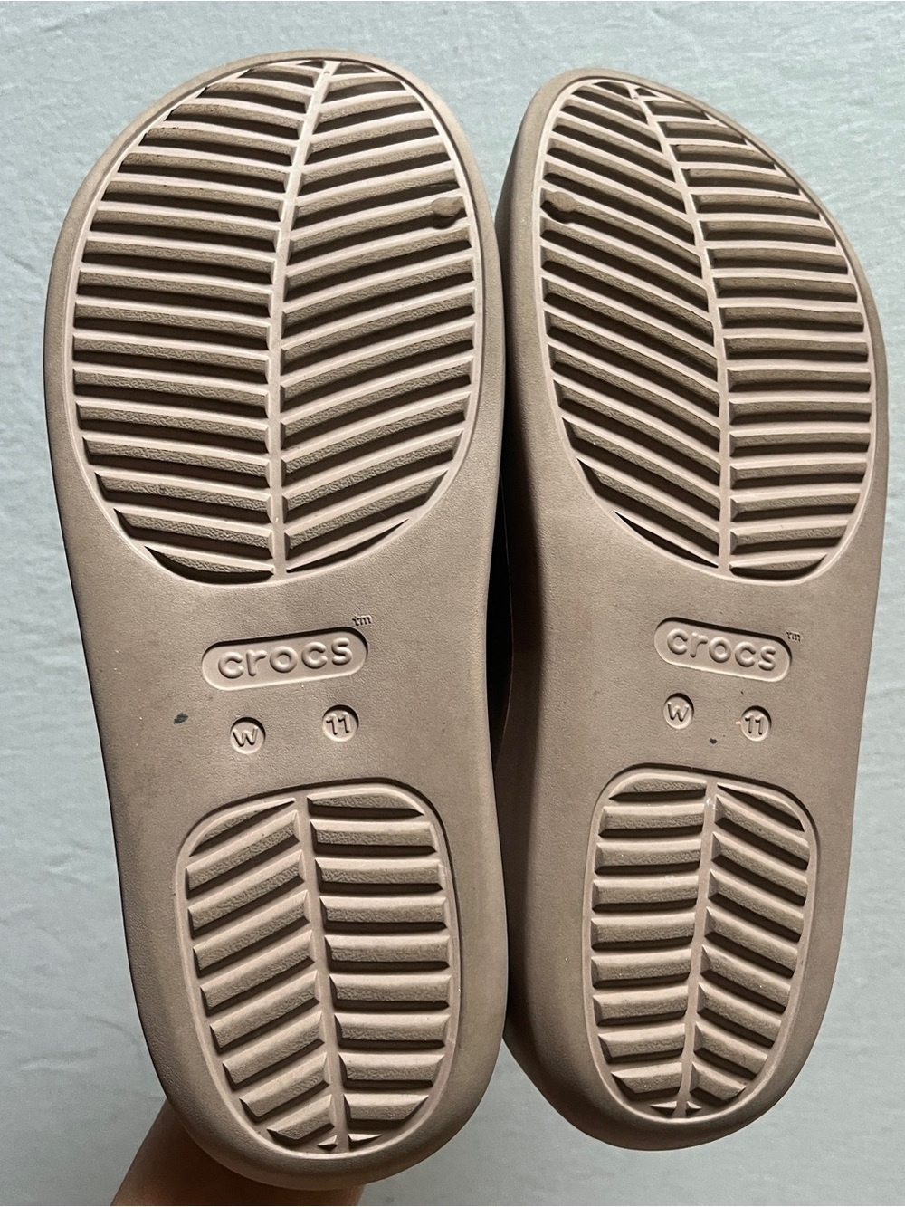 Crocs Getaway Platform H-Strap Slides Mushroom Brown Tan Women’s 11 - Picture 6 of 7